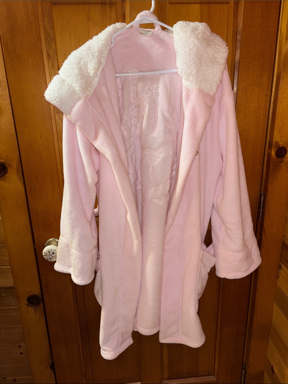 Kids Pink Hooded Robe - Picture 2 of 2